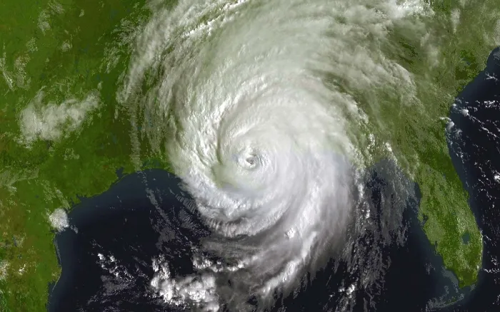 Framed Print : Satellite Image of Hurricane Katrina, Category 5 Storm