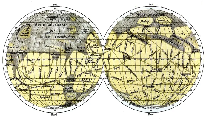 Framed Print : Schiaparelli Map, Canali of Mars, 1898 Framed Print : Schiaparelli Map, Canali of Mars, 1898
