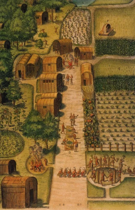 Framed Print : Secotan, Algonquin Village, North Carolina, 1585 Framed Print : Secotan, Algonquin Village, North Carolina, 1585