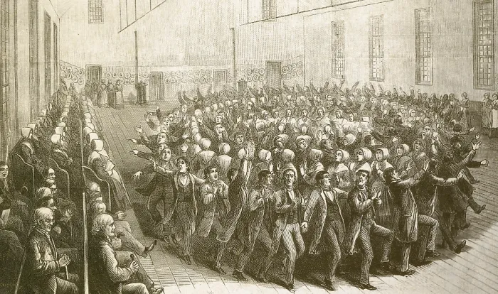Framed Print : Shaker Dance and Worship, 18th Century Framed Print : Shaker Dance and Worship, 18th Century