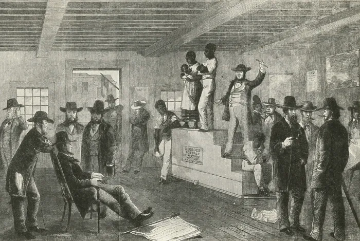 Framed Print : Slave Market Auction, 1861