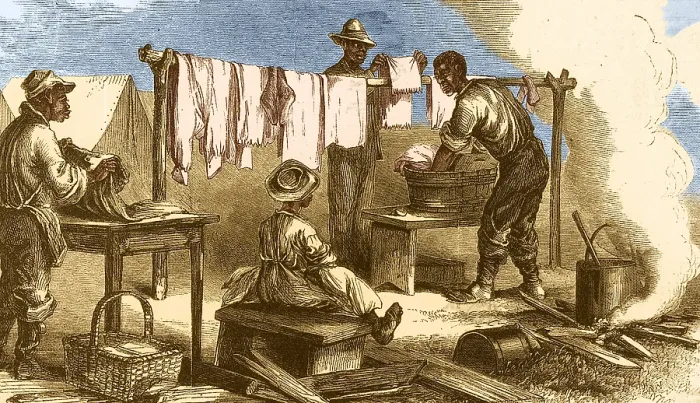 Framed Print : Slaves in Union Camp Framed Print : Slaves in Union Camp
