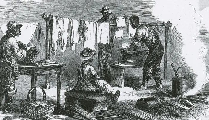 Framed Print : Slaves in Union Camp Framed Print : Slaves in Union Camp