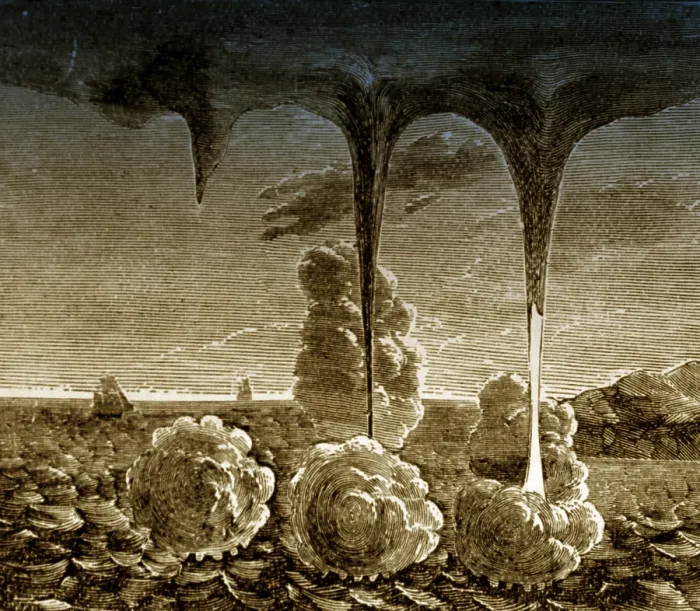Framed Print : Stages of a Waterspout, 1880 Framed Print : Stages of a Waterspout, 1880