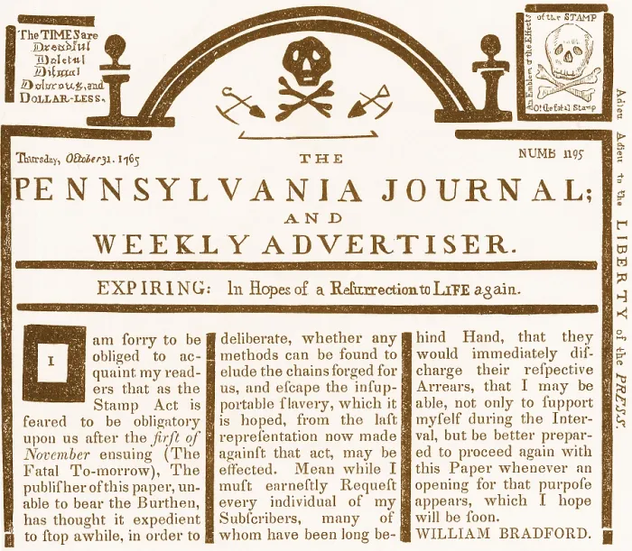 Framed Print : Stamp Act Opposition, 1765
