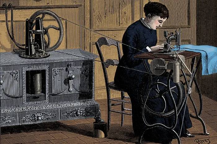Framed Print : Steam Powered Sewing Machine Framed Print : Steam Powered Sewing Machine