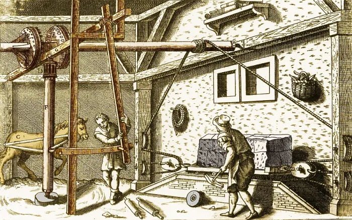 Framed Print : Stone-Cutting Process, 17th Century Framed Print : Stone-Cutting Process, 17th Century