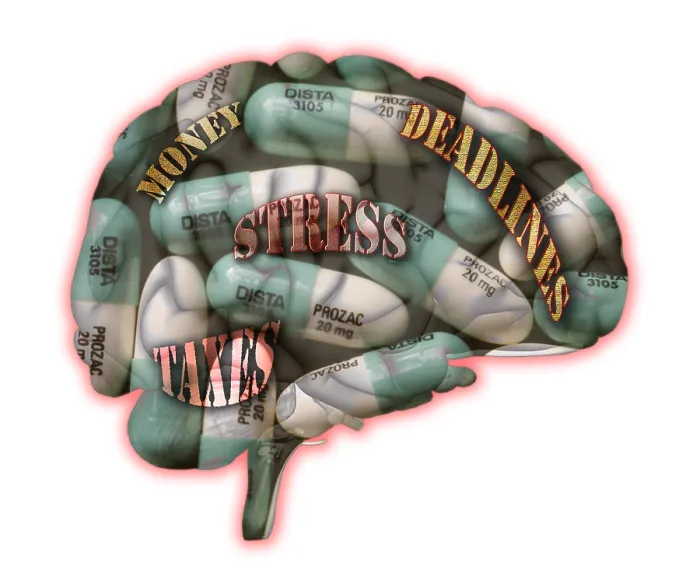 Framed Print : Stress. Illustration of the human brain, and the concept of stress and anxiety Framed Print : Stress. Illustration of the human brain, and the concept of stress and anxiety