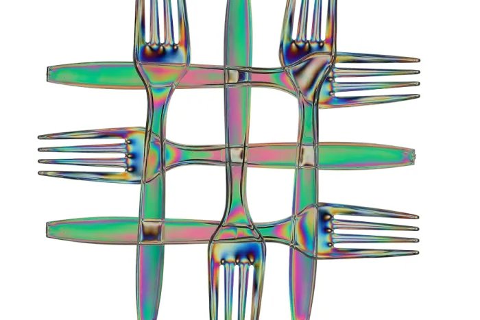 Framed Print : Stress in Plastic Forks Framed Print : Stress in Plastic Forks