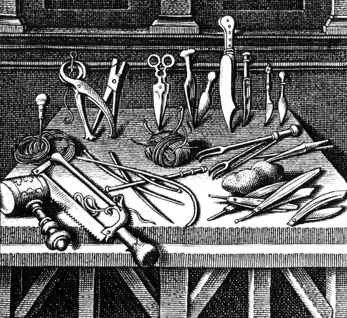 Framed Print : Surgical Equipment, 16th Century Framed Print : Surgical Equipment, 16th Century