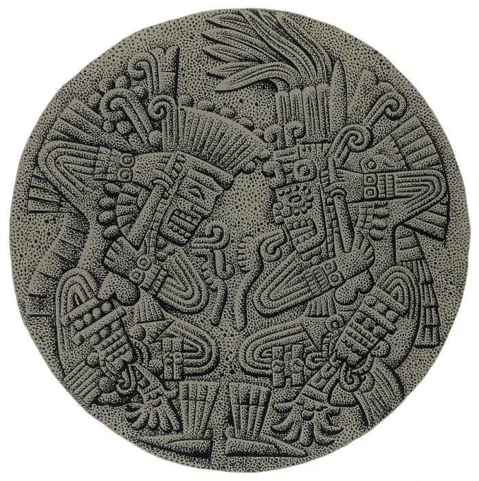Framed Print : Tezcatlipoca and Huitzilopochtli Cuauhxicalli