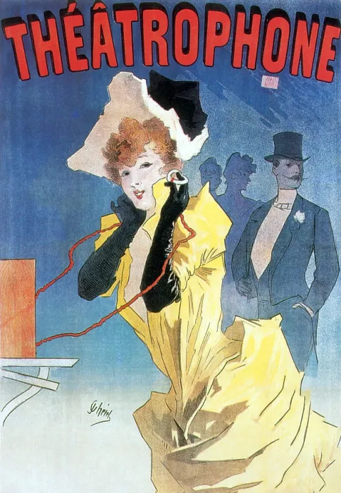Framed Print : Theatrophone Poster, Jules Cheret, 1896 Framed Print : Theatrophone Poster, Jules Cheret, 1896