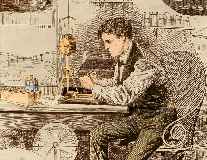 Framed Print : Thomas Edison, American inventor