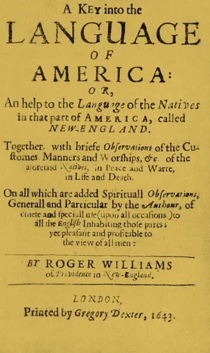 Framed Print : Title Page, Language of America, 1643