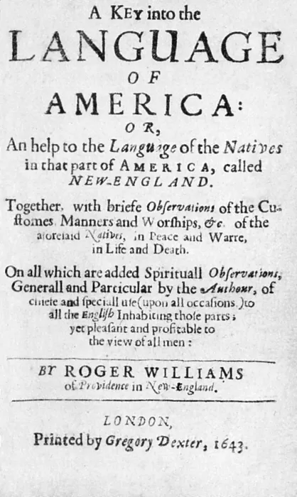 Framed Print : Title Page, Language of America, 1643