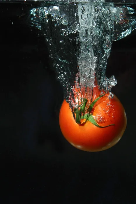 Framed Print : Tomato Falling into Water Framed Print : Tomato Falling into Water