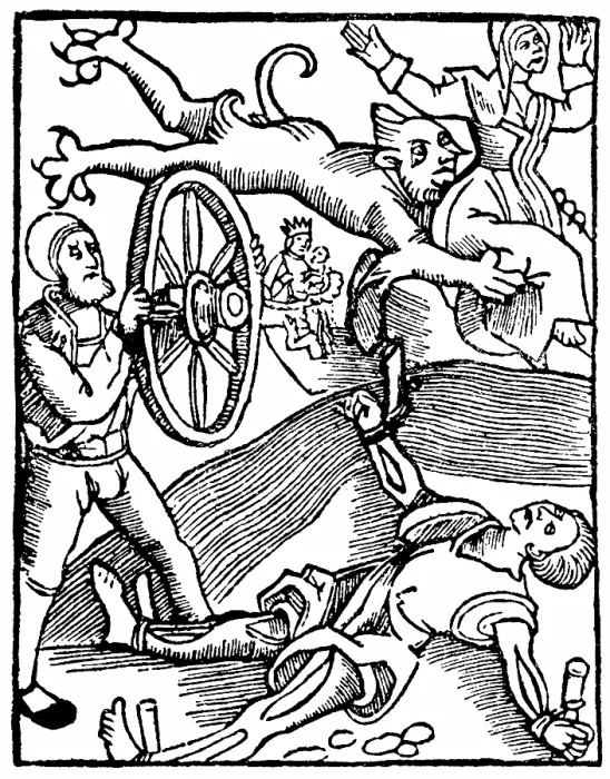 Framed Print : Torture, The Breaking Wheel, 1517