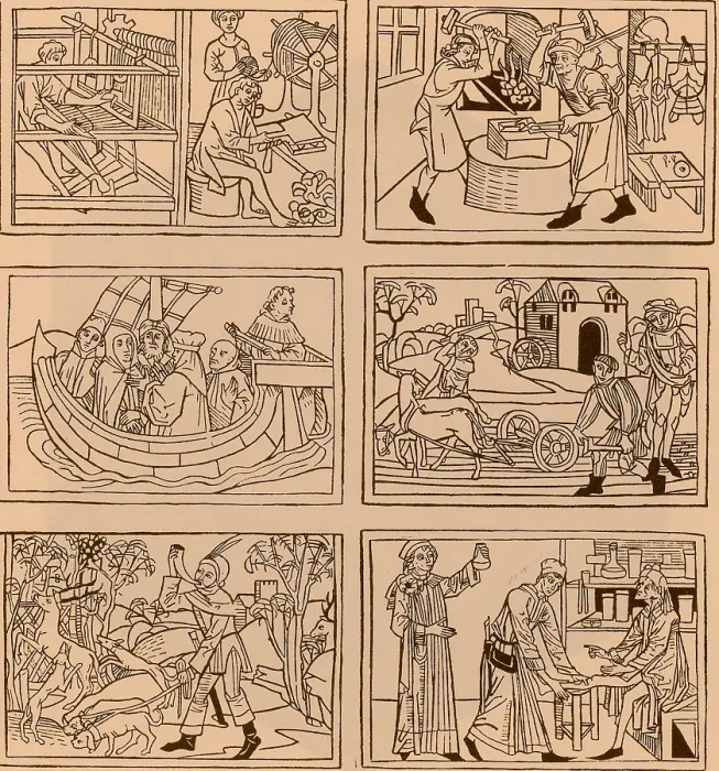 Framed Print : Trades, 1475