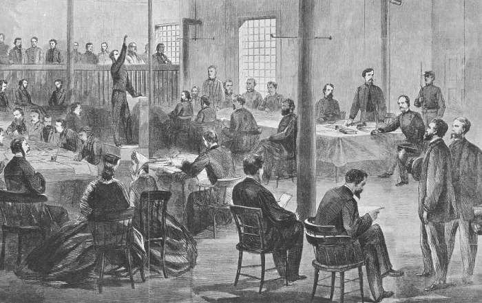 Framed Print : Trial of Lincoln Assassins, 1865 Framed Print : Trial of Lincoln Assassins, 1865