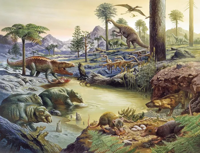 Framed Print : Triassic Landscape Framed Print : Triassic Landscape