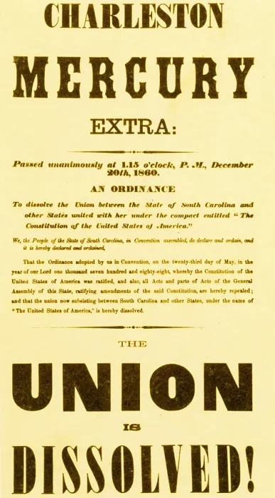 Framed Print : The Union Is Dissolved, 1860 Broadside Framed Print : The Union Is Dissolved, 1860 Broadside