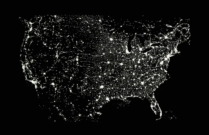 Framed Print : USA at Night Framed Print : USA at Night