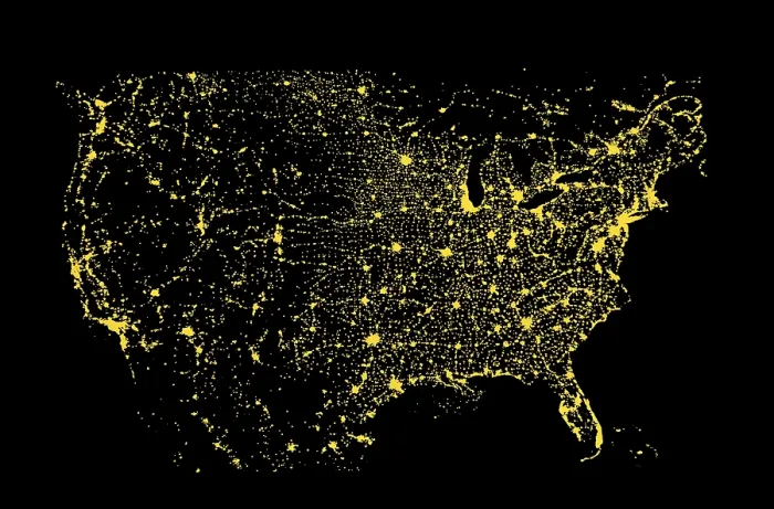 Framed Print : USA at Night Framed Print : USA at Night