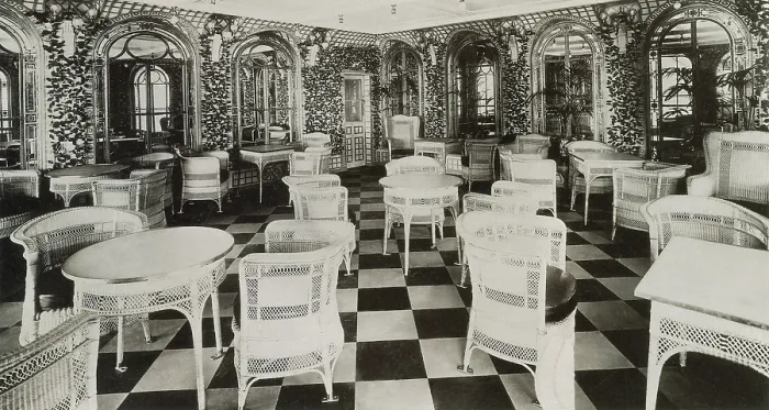 Framed Print : The Verandah Cafe of the Titanic