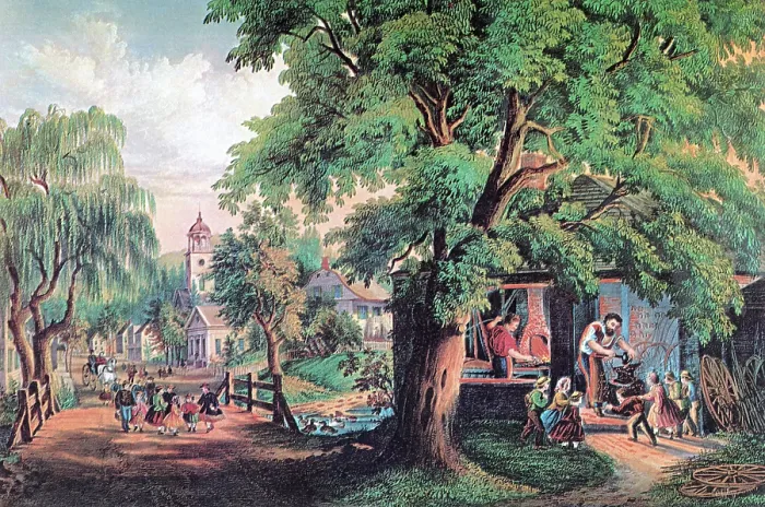 Framed Print : Village Blacksmith, 19th Century Framed Print : Village Blacksmith, 19th Century