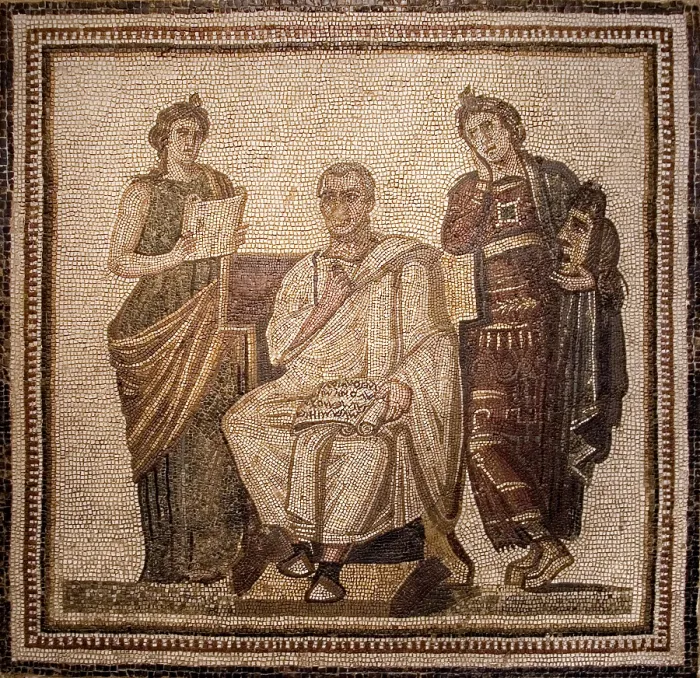 Framed Print : Virgil, Ancient Roman Poet, Mosaic, 3rd Century