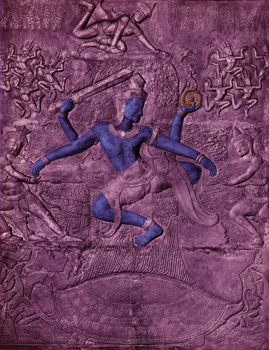 Framed Print : Vishnu and Doctor Dhanvantari Framed Print : Vishnu and Doctor Dhanvantari