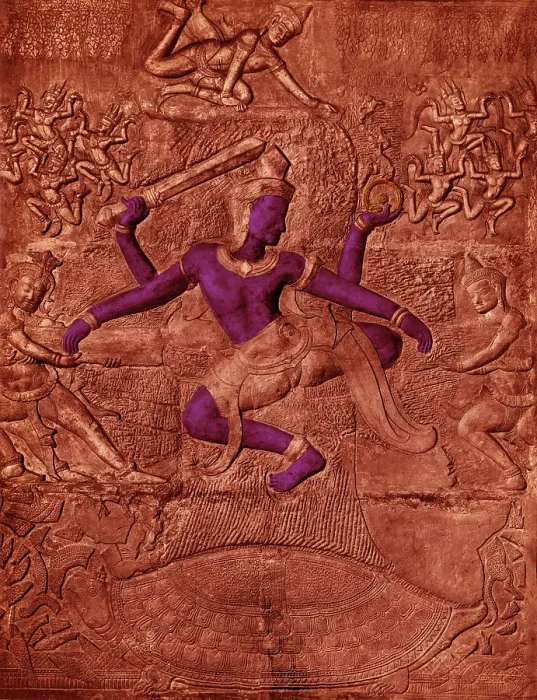 Framed Print : Vishnu and Doctor Dhanvantari Framed Print : Vishnu and Doctor Dhanvantari