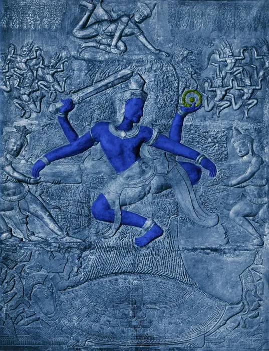 Framed Print : Vishnu and Doctor Dhanvantari Framed Print : Vishnu and Doctor Dhanvantari