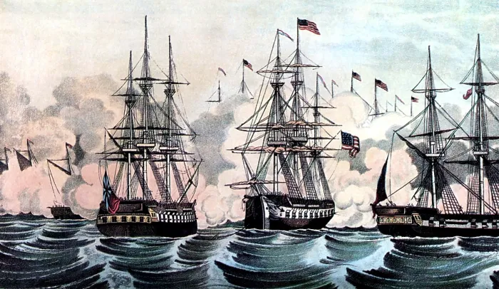 Framed Print : War of 1812, American Victory at Lake Champlain, 1814