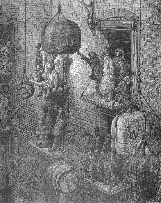 Framed Print : 'Warehousing in the City' by Gustave Dore Framed Print : 'Warehousing in the City' by Gustave Dore