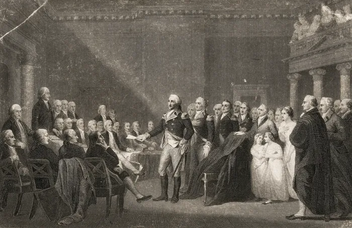 Framed Print : Washington Resigning His Commission Framed Print : Washington Resigning His Commission