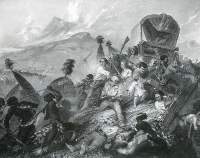 Framed Print : Weenen Massacre, Zulu Slaughter of Voortrekkers, 1838