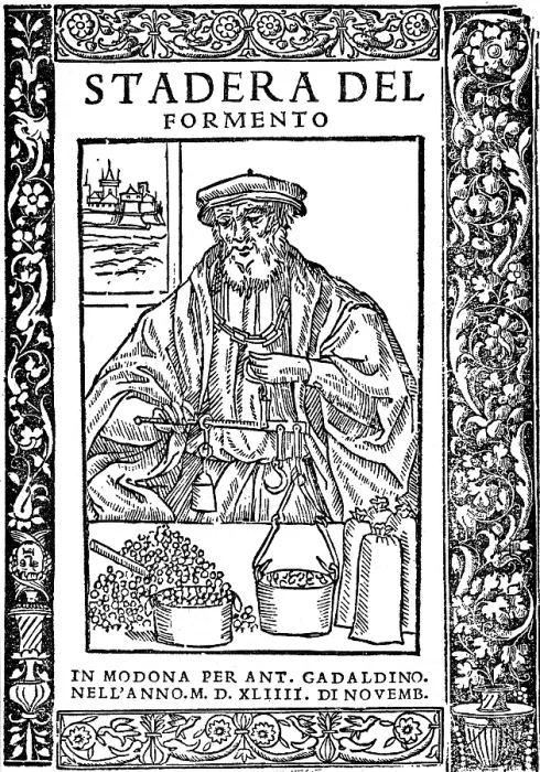 Framed Print : Weights and Measures, 16th Century