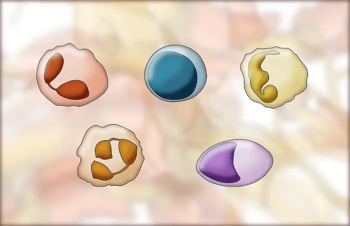 Framed Print : White Blood Cell Types, Illustration