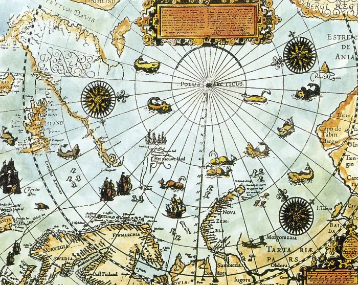 Framed Print : Willem Barentsz, Arctic Map, 1588