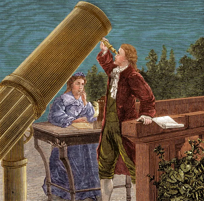 Framed Print : William and Caroline Herschel, German Astronomers Framed Print : William and Caroline Herschel, German Astronomers