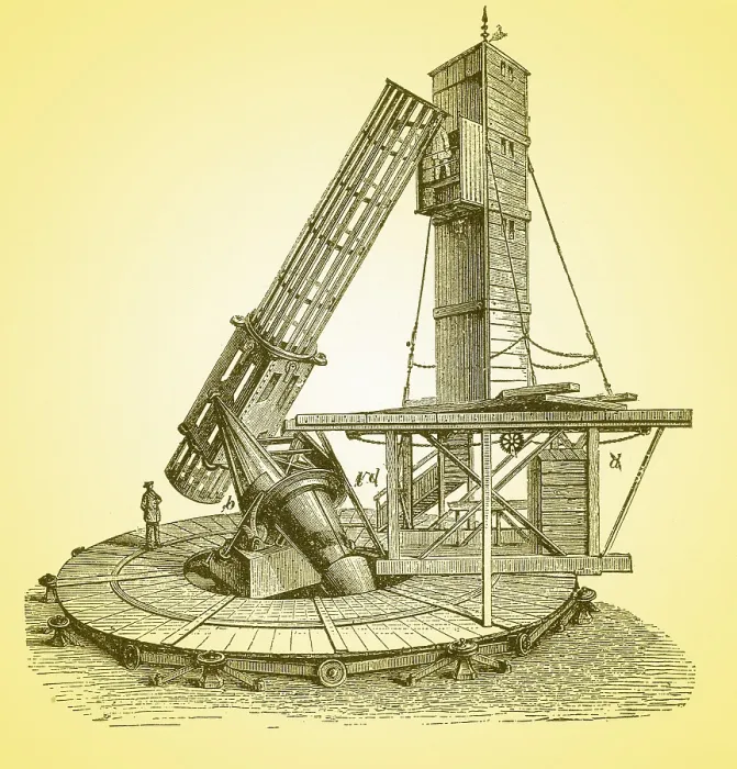Framed Print : William Lassell, 48-inch Telescope, 1855