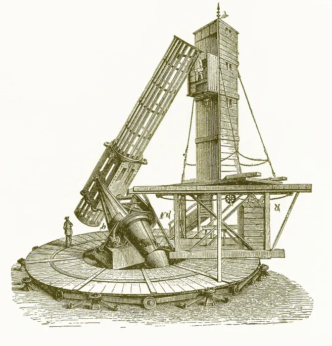 Framed Print : William Lassell, 48-inch Telescope, 1855