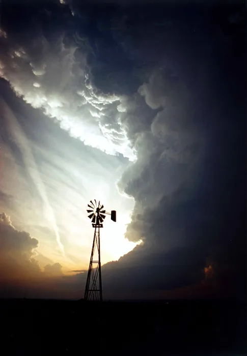 Framed Print : Windmill, Supecell Formation