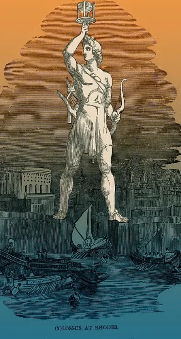Framed Print : Wonders of the Ancient World, Colossus of Rhodes Framed Print : Wonders of the Ancient World, Colossus of Rhodes