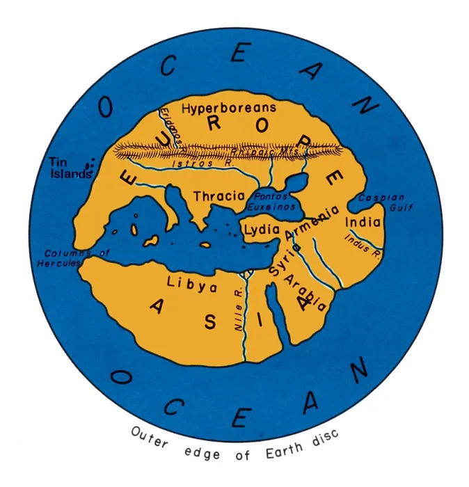 Framed Print : World Map, 500 BC Framed Print : World Map, 500 BC