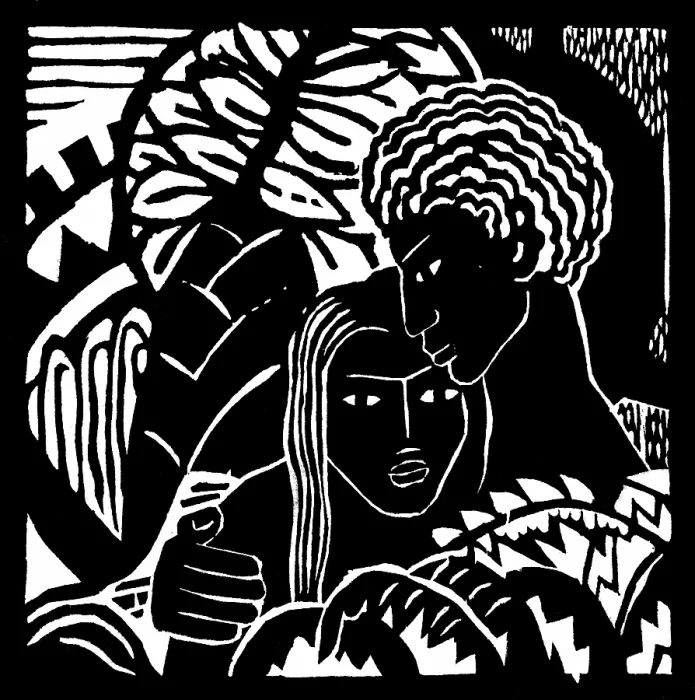 Framed Print : WPA Art, Couple Embracing