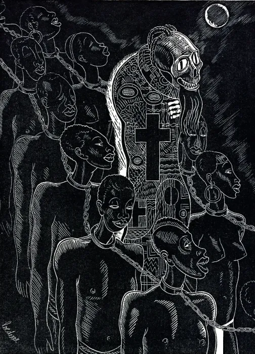 Framed Print : WPA Art, Voodoo Coming Into Haiti