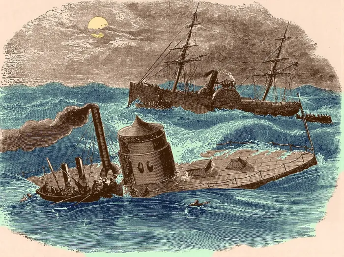 Framed Print : Wreck of the Ironclad USS Monitor, 1862 Framed Print : Wreck of the Ironclad USS Monitor, 1862