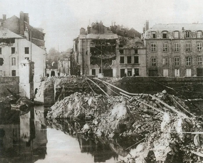 Framed Print : WWI, Scorched Earth Policy, Mezieres, 1914